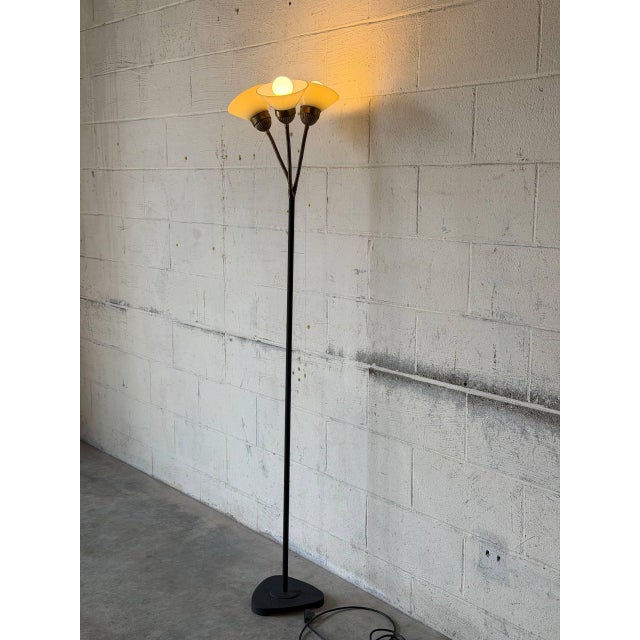 1950s Mid-Century Modern Metal Floor Lamp With 3 Adjustable Gooseneck Shades For Sale - Image 9 of 10