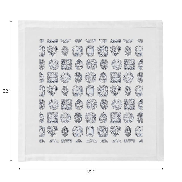 Bougie Diamonds Ice Cotton Sateen Dinner Napkins, Set of 12 For Sale - Image 4 of 6