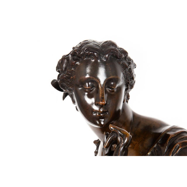 French Bronze Sculpture “La Fil De La Vierge” by Pierre-Emile Hebert Ca. 1880 For Sale - Image 18 of 18