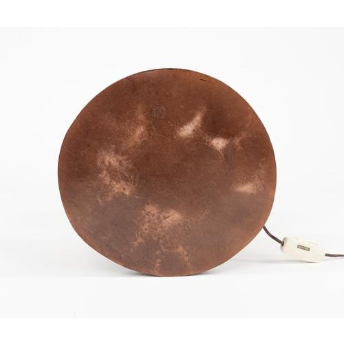 Midcentury Table Lamp in Brown Leather and Frosted Glass by Nova Tecno, 1970s For Sale - Image 14 of 16