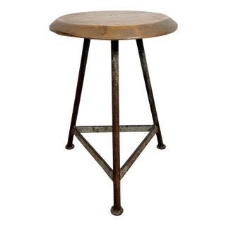 Industrial Grey Workshop Stool, 1960s For Sale