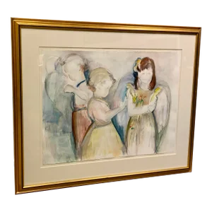 “Children of God” Custom Framed Watercolor on Paper by Linda R James