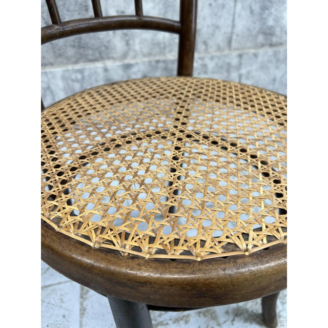 Wood Vintage Bistro Chairs in Bentwood from Kohn, 1920s, Set of 4 For Sale - Image 7 of 8