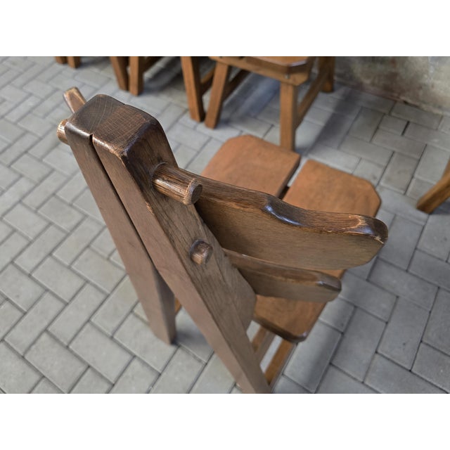 Brutalist Oak Rembrandt Chairs, 1970s, Set of 6 For Sale - Image 18 of 18