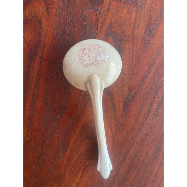 Antique Wales Cardiff Swansea Porcelain White Gold Leaf Gravy Boat Under-Plate & Ladle For Sale - Image 11 of 11