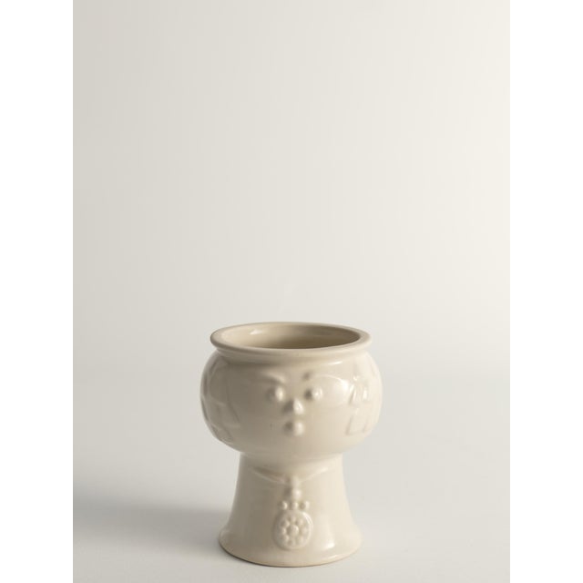 Scandinavian Modern White Porcelaine Face Vase by Ancher Iversen For Sale - Image 11 of 13