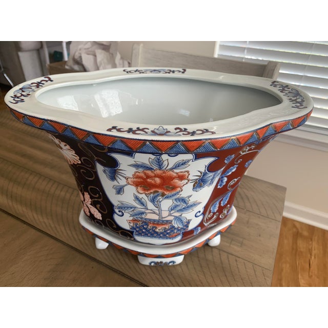 Vintage Chinese Imari Style Hand Painted & Gilt Engraved Porcelain