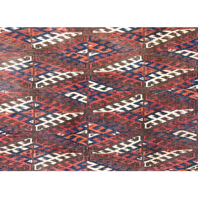 Red Early 20th Century Persian Yamut Rug For Sale - Image 8 of 14