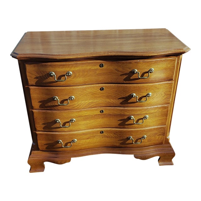 Late 20th C. Kincaid Chippendale Solid Oak Chest of Drawers For Sale