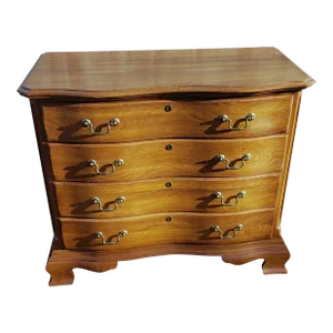 Late 20th C. Kincaid Chippendale Solid Oak Chest of Drawers