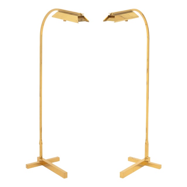 Casella Lighting Adjustable Floor Lamps, Pair For Sale