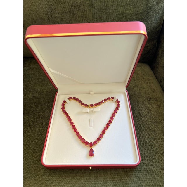 Bochic "Capri" Opal, Natural Ruby & South Sea Pearl Necklace Set 18K & Silver For Sale - Image 9 of 9