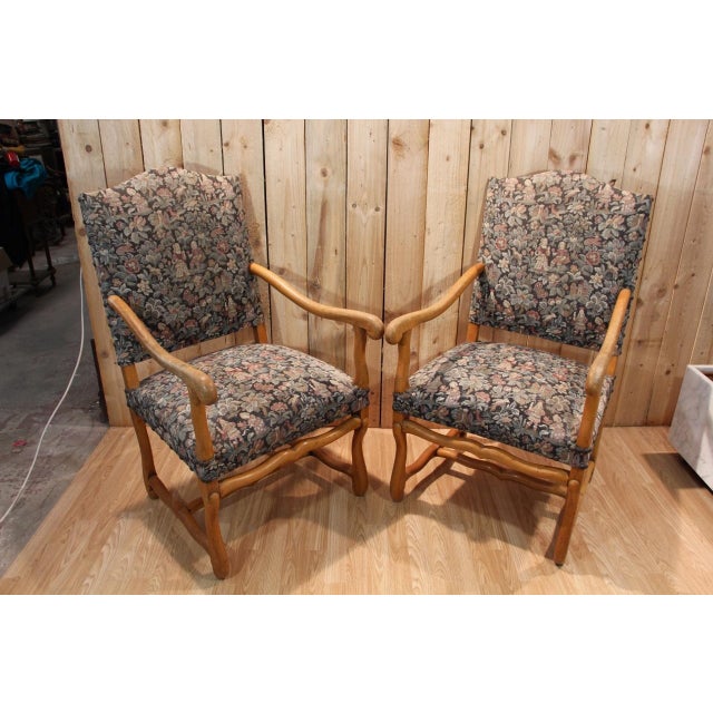 Louis XIII Style Sheep Bone Armchairs, 1890s, Set of 2 For Sale - Image 10 of 10