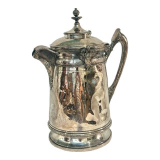 Circa 1880 Reed & Barton Victorian Silverplate Ice Water Pitcher, Patented Design For Sale