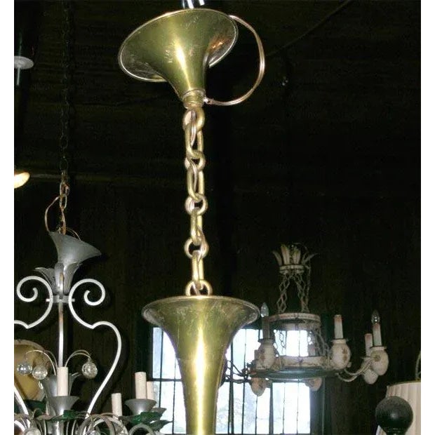 French French Atelier Petitot 1940s Three-Light Chandelier For Sale - Image 3 of 6