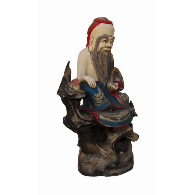 Camphor wood is famous for its fragrant smell and moth resistance character. This colorful Immortal of Longevity is made...