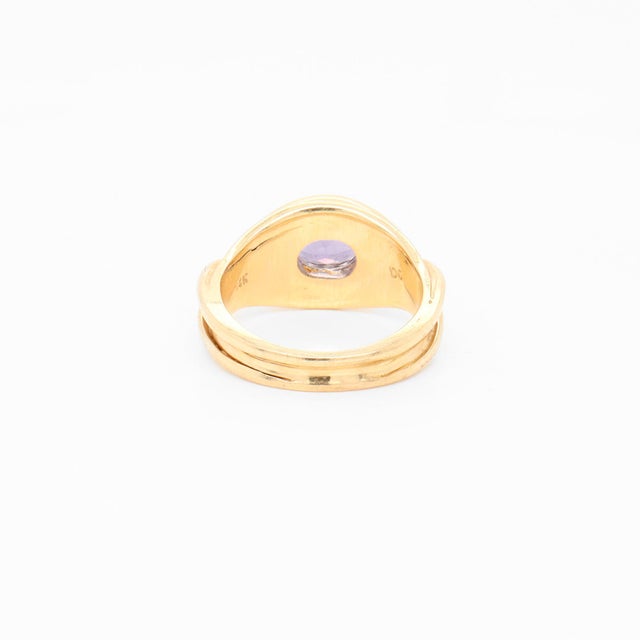 Vintage 14k Yellow Gold & Tanzanite Cocktail Ring For Sale In Philadelphia - Image 6 of 12