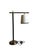 Elegant adjustable floor lamp attributed to Baker Furniture, showcasing a sophisticated blend of antiqued brass, black...