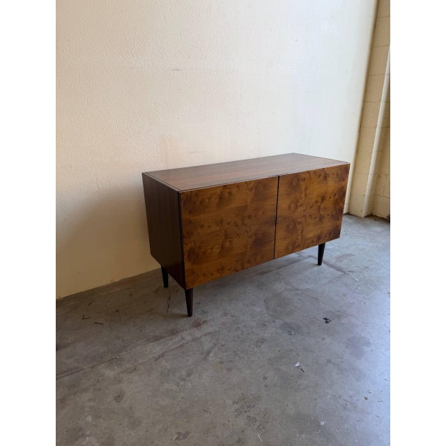 Brown Vintage Danish Rosewood Sideboard Cabinet – Mid Century Modern 2 Door Credenza on Tapered Legs For Sale - Image 8 of 10