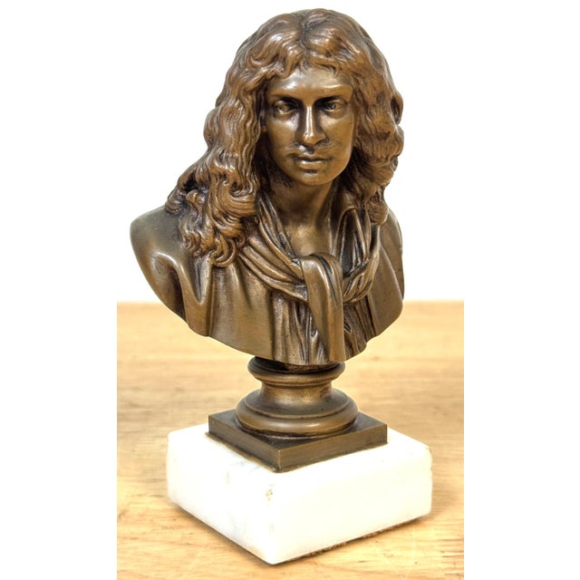 Bronze Reduction Bust of Molière by F. Barbedienne, after Caffieri For Sale - Image 12 of 18