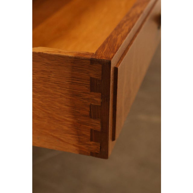 Arts & Crafts Style Large Oak Library Table For Sale - Image 4 of 18