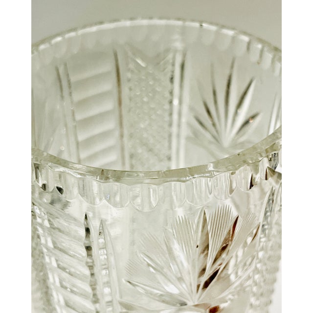 Vintage Cut Crystal Vase For Sale - Image 9 of 9