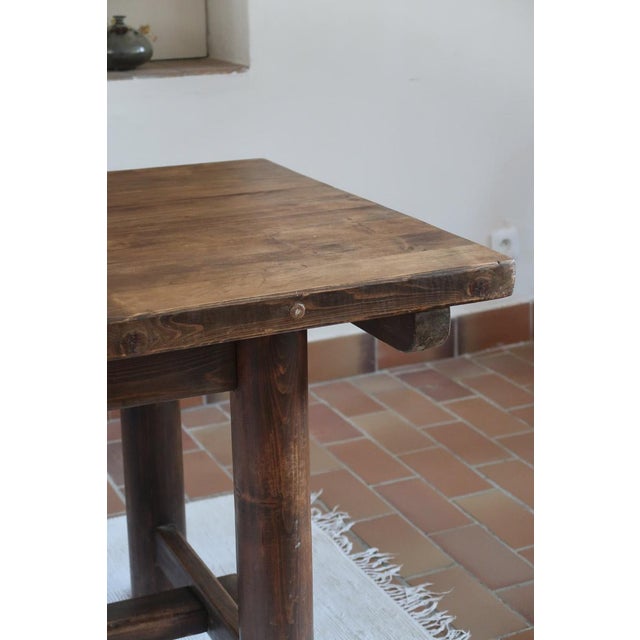 Rustic Brutalist Dining Table in Pine attributed to Georges Robert, France, 1960s For Sale - Image 3 of 14