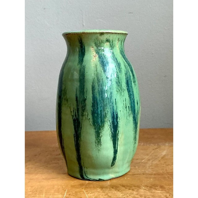 Vintage Drip Glaze Ceramic Vase For Sale - Image 12 of 12