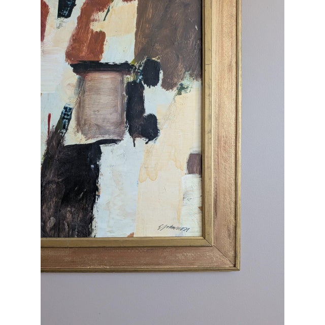 Mid-Century Modern 'Threshold of Presence' Abstract Figurative Oil Painting by Swedish Artist Gunnar Johnsson (1917–2007), Framed For Sale - Image 6 of 11