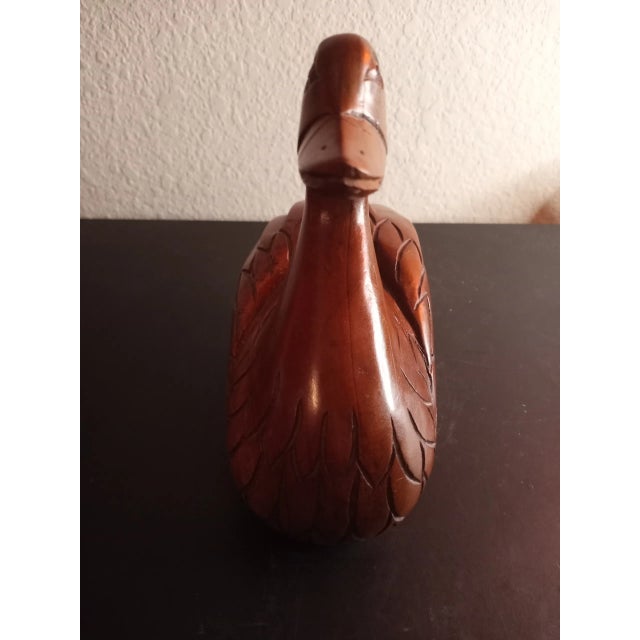 1980s Hand Carved Wood Duck Sculpture Chairish