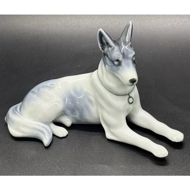 1990s Vintage Japan German Shepherd Dog Porcelain Figurine For Sale - Image 5 of 6