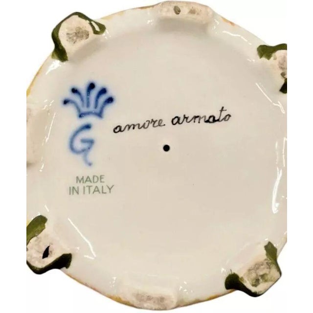 Late 19th Century 1890s Ginori Capodimonte Porcelain Cupid Figurine Italy Titled "Armed Love" For Sale - Image 5 of 5