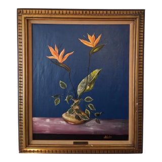 Imre Buvary Mid-Century Still Life Painting Oil on Canvas Circa 1965, Framed For Sale