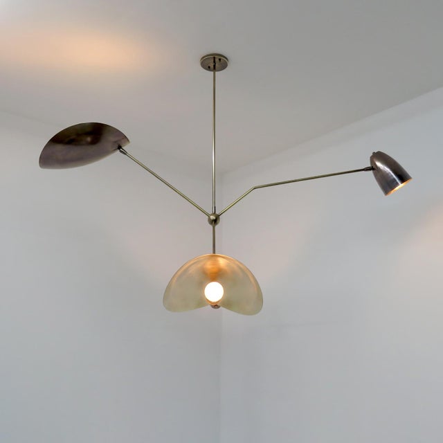 Metal Balancier™ Brass Chandelier For Sale - Image 7 of 10