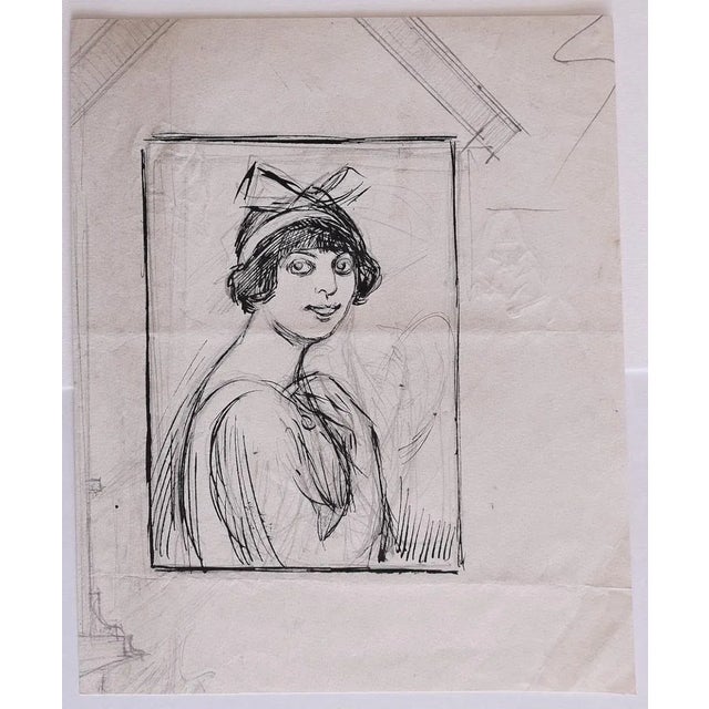 Gabriele Galantara, Portrait, Pencil and Pen, 1909 For Sale - Image 3 of 3