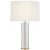 AERIN by Visual Comfort Signature Lineham 29.5" Cordless Table Lamp in Crystal and Hand-Rubbed Antique Brass with Linen Shade For Sale