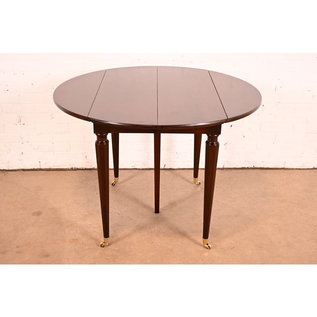 Wood Kindel Furniture French Regency Louis XVI Cherry Wood Extension Dining Table, Newly Refinished For Sale - Image 7 of 12