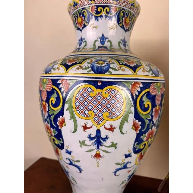 Large Earthenware Vases by Desvres Fourmaintraux Courquin, Set of 2 For Sale - Image 3 of 10