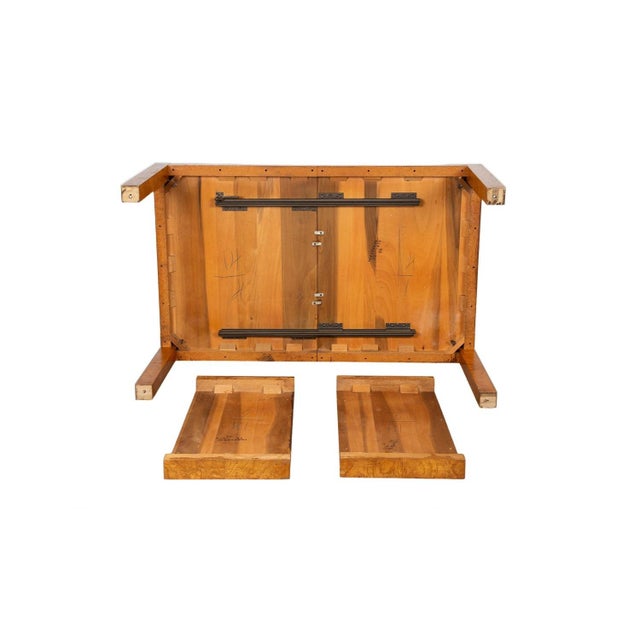 Mid-Century Burl Wood Parsons Dining Table in the Style of Milo Baughman For Sale - Image 14 of 14