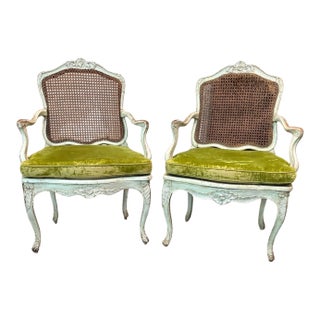 Pair 18th Century French Louis XV Fauteuils For Sale