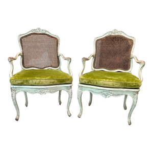 Pair 18th Century French Louis XV Fauteuils