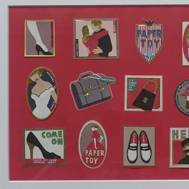 1990s 1990s "The Great Paper Toy Show" Collage by Makiko Azakami, Framed For Sale - Image 5 of 7