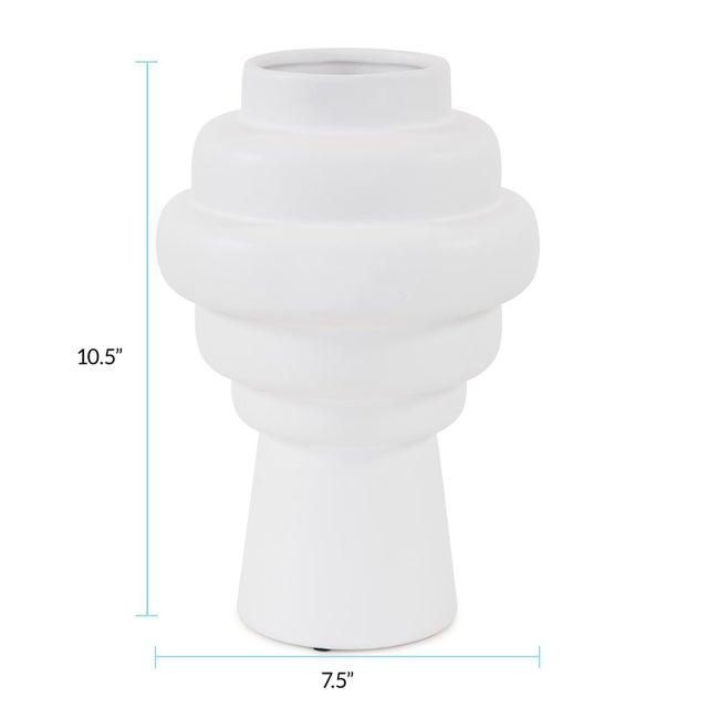 White Zopol Contemporary Vase- Medium For Sale - Image 8 of 9