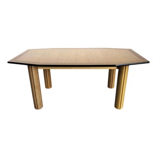 Vintage Dining Table in Burl Wood, 1980s For Sale