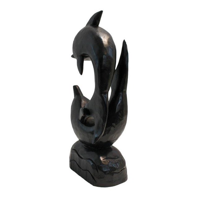 Wood Dolphins at Play Sculpture For Sale - Image 7 of 10