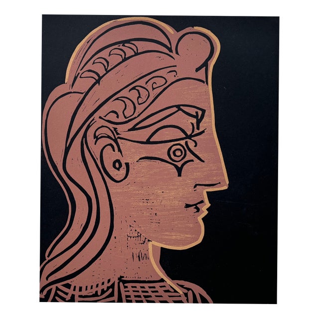 Pablo Picasso, Head of a Woman in Profile (Tête de Femme de Profil), Linocut, 1962 For Sale