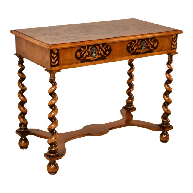 Edwardian English Marquetry Side Table, C. 1900 For Sale