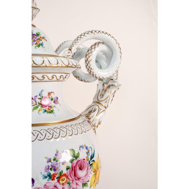 Large Ornate Vase with Snake Handles, 1970 For Sale - Image 3 of 18