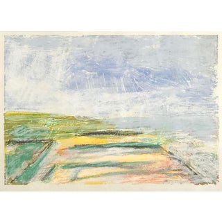 "Hermosa Beach, Stormy to Palos Verdes" Contemporary Abstract Pastel Landscape by Ben Junta For Sale