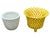 Vintage Ceramic Woven Cachepots Yellow & White For Sale In Phoenix - Image 6 of 7